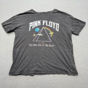 Pink Floyd T-Shirt Women's Small Black Faded Dark Side Of The Moon Short Sleeve